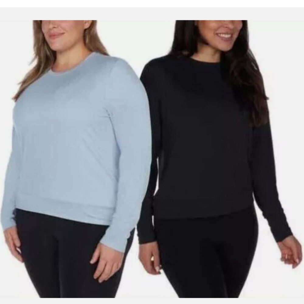 Lukka Lux Women's 2-Pack Long Sleeve Moisture Wicking Tees M